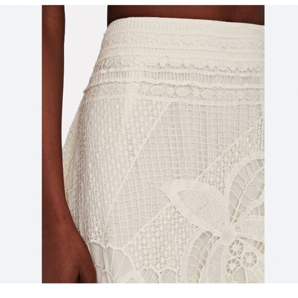 FARM Rio White Lace Guipure Midi Skirt - Picture 7 of 16